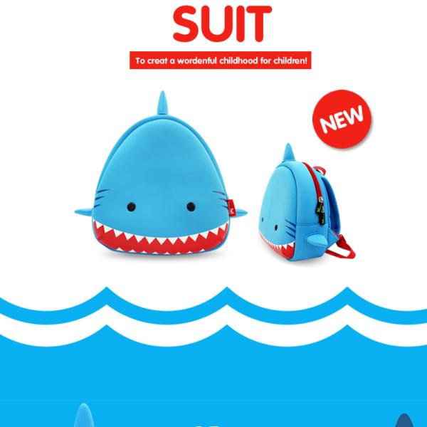 Customized Toddler Shark Backpack , Anti Water Shark Backpacks For Kids