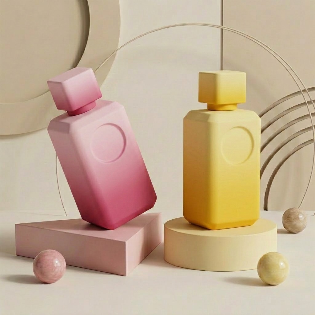 100ml Rectangle Glass Perfume Bottles Empty Spray Square Cap Crimp Neck