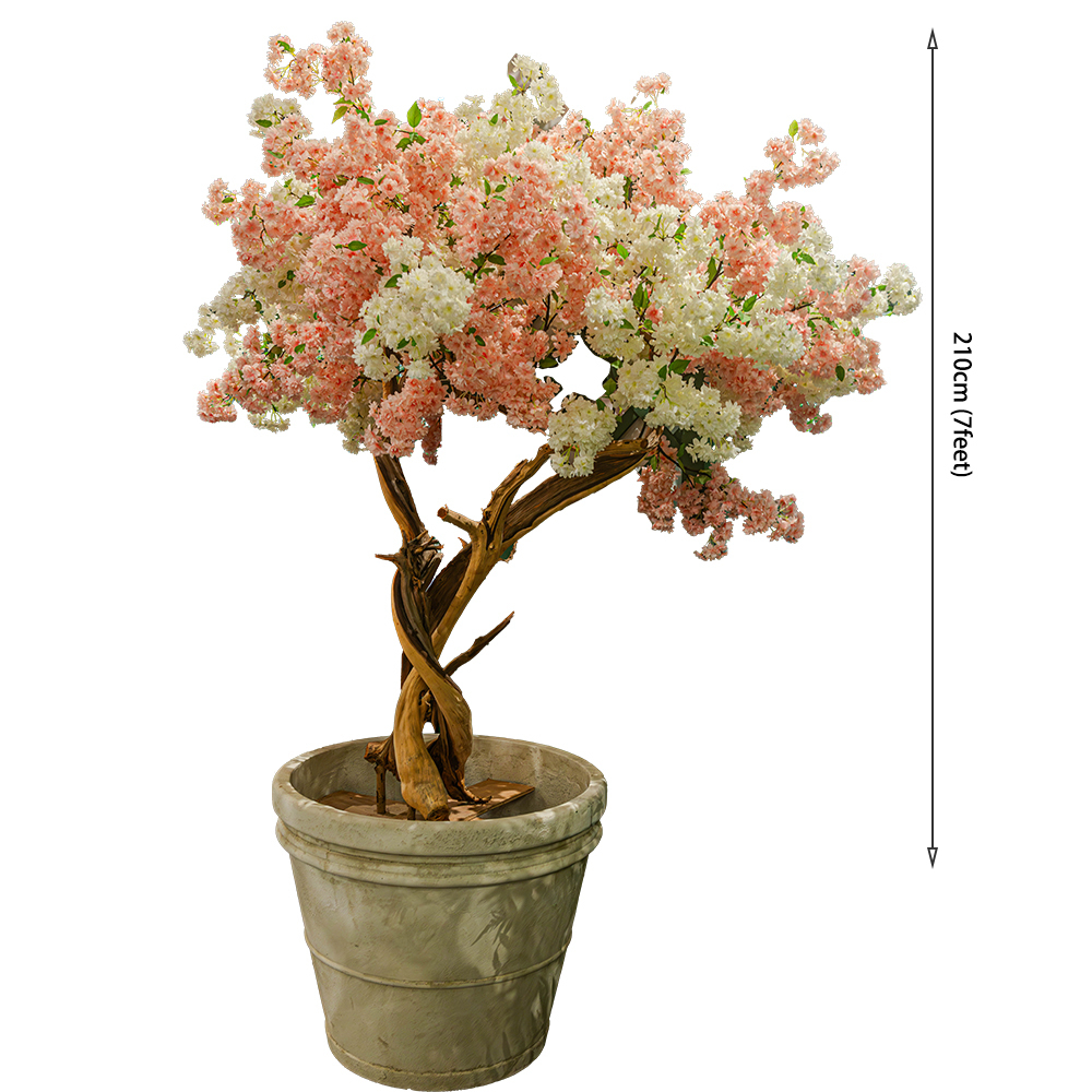 Artificial Cherry Blossom Tree Real Wood Trunk Silk Sakura Flower Tree for Wedding Decoration Indoor Outdoor