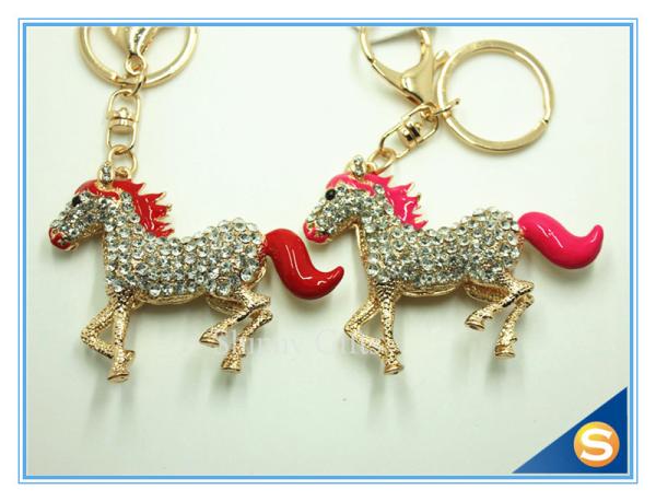 High Quality Sparkling Running Horse Keychain Crystal Rhinestone Purse Pendant Handbag Charm Exquisite Small Gifts
