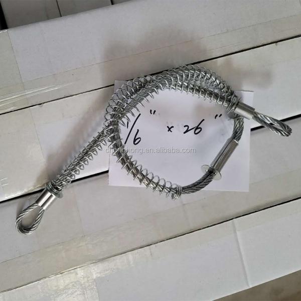 Customized 1/4 Hose-to-Hose Whipcheck Safety Cable 38 Cable Length Loop to Loop with Coating