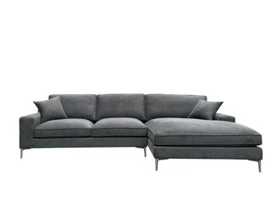 Two Pieces Sectional Fabric Sofa Pure Sponge Fiber Corner Couch Fabric