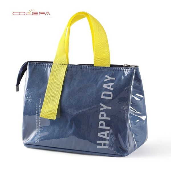 Dopamine-Colored Lunch Bag Large Capacity for Office Workers Oxford+PVC Insulated Bag Thickened Waterproof Outdoor Picnic Bag