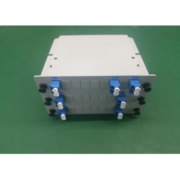 Fiber optic circulator, 1310nm and 1550nm plug-in type, LC/PC adapter, 130x100x25mm.