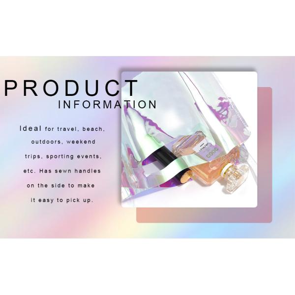 PVC Lazaer Tote Bag, Holographic Rainbow Work Bag, Hologram, fashion bag, jewelry bag, Stadium Outdoor Beach