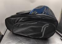Bolsa esportiva de raquete de poliéster preta com compartimento para sapatos
