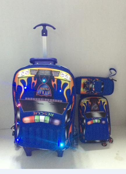 2016 Hot sale LED 3D EVA Kids' Trolley 3 pcs