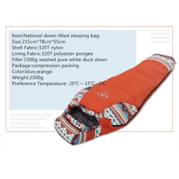 Wholesale Custom Adult Down-filled Sleeping Bag Outdoor Camping Sleeping Bag Warm Camping White Duck Down Sleeping Bag