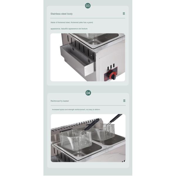 Commercial Deep Fryer Desktop Twin Cylinder Fryer Machine Easy to Operate and Clean