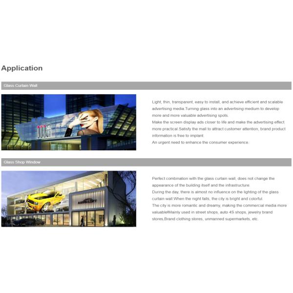 480X256mm Adhesive LED Screen , P8 Color Transparent LED Film