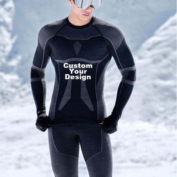 Unisex Merino Wool Seamless Thermal Base Layer Long Sleeve Top