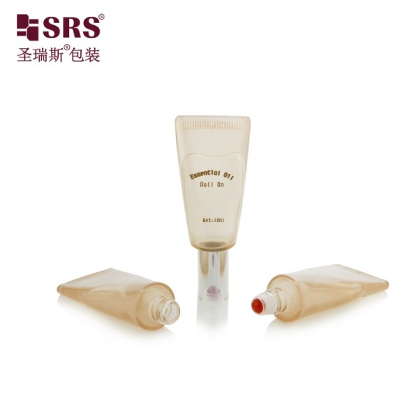 GB3-10ml Wholesale Beige Gradient Glass Tubes With Metal Roller Ball For Eye Oil Hand Oil Cosmetic Packaging