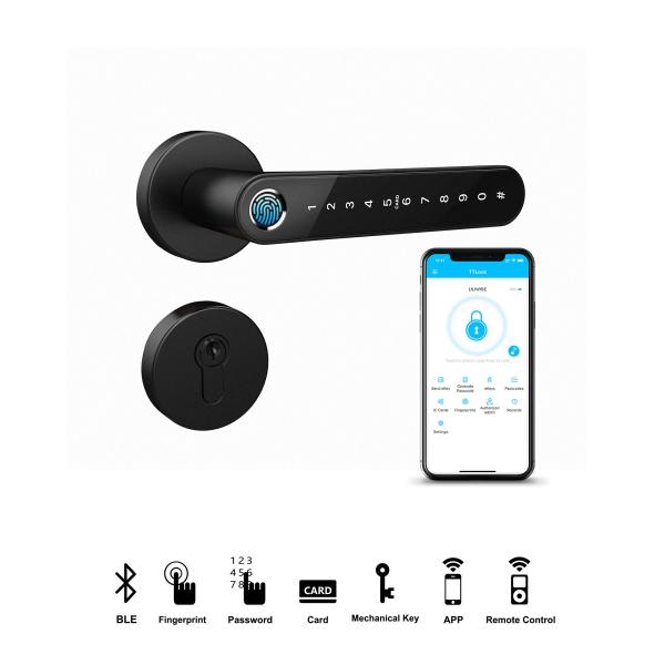 Замок умной электрической ручки деревянный для жилого