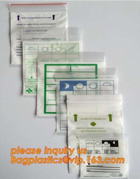 Medical First Aid Kit Empty Bag, medical pill zip lock bag, resealable medical exit bag with k for tobacco packs