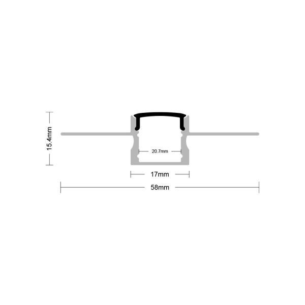 Profilé en aluminium pour bande LED, installation encastrée avec dissipation thermique optimisée