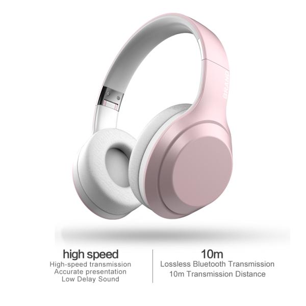Wireless 40H Playtime Foldable Over Ear Headphones With Microphone Deep Bass Stereo Headset