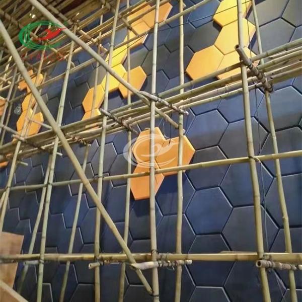 Cinema Indoor Hexagon Acoustic Panels Eco Friendly Heat Insulation