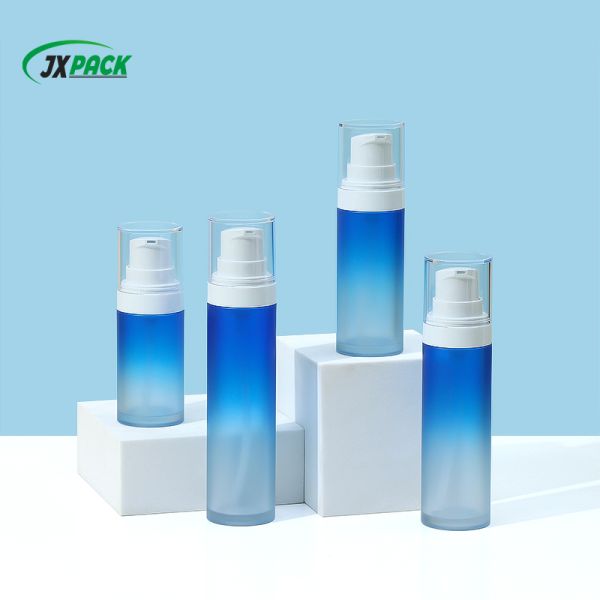30ml 40ml 50ml PET Cosmetic Bottle with Gradient Matte Color and Press Pump Head for Personal Skin Care