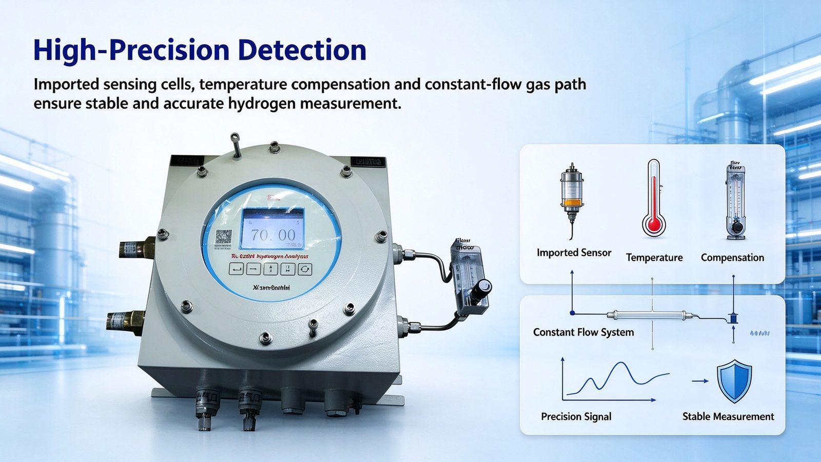 Explosion Proof Microfluidic Thermal Conductivity Hydrogen H2 Gas Purity Analyzer