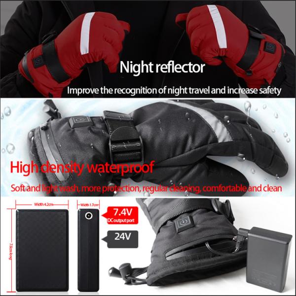 Горные лыжные перчатки с электроподогревом водонепроницаемые 29x13см 0.8кг