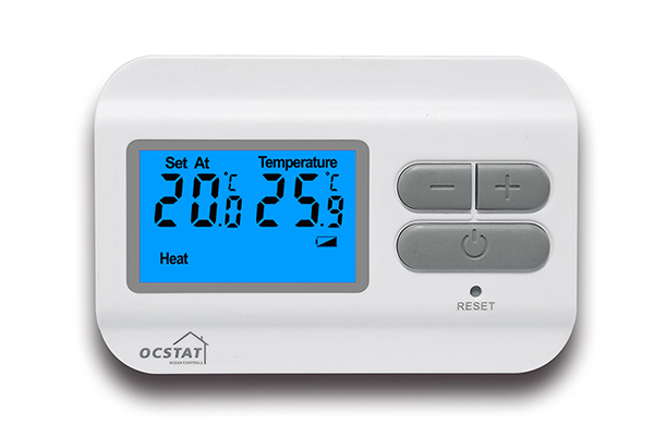 Non - Programmable Digital Room Thermostat With Battery Supply White Color