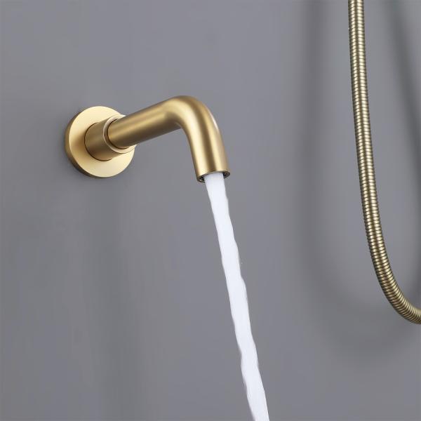 Faucets ливня Bathroom держателя потолка душ 12 дюймов с Handheld золотом