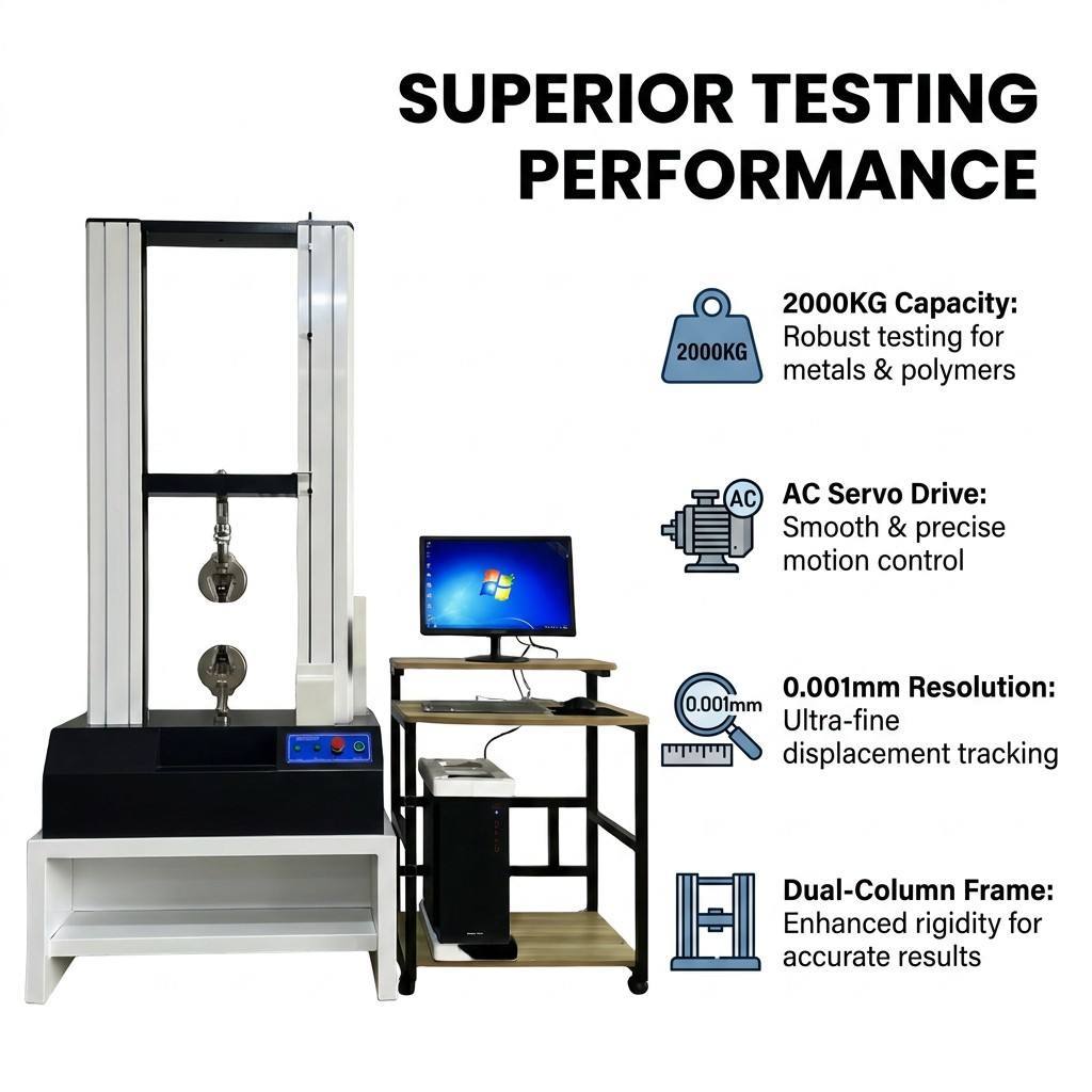 Customized Double Column Servo Tensile Universal Testing Machine 2 Ton 5 Ton Double Column Tensile Strength Testing Equipment