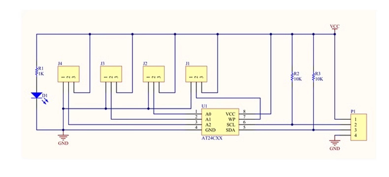 EEPROM Storage Module I2C Interface AT24C02/04/08/16/32/64/128/256 Optional G07181703