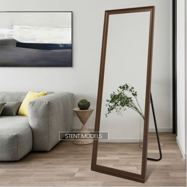 Slim Profile Full Length Contemporary Standing Mirror  For Bedroom Corner