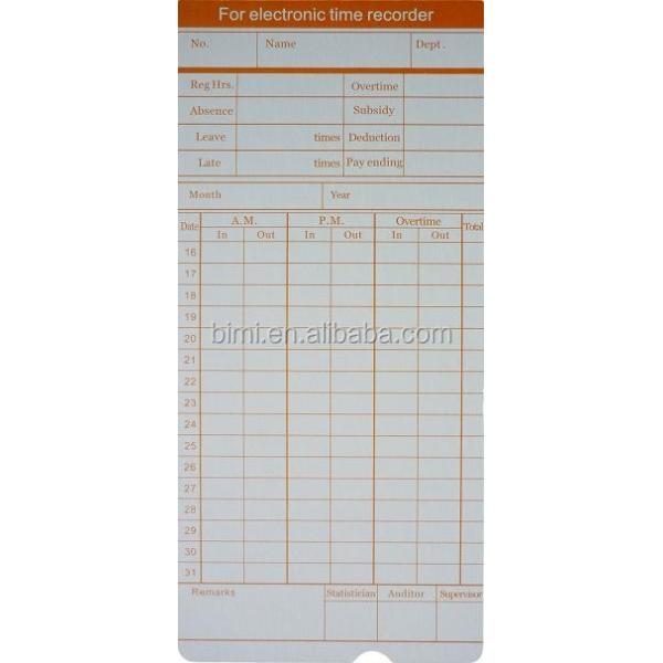 50pcs/ pack Time Cards for time recorder C050 Monthly pay cards Weekly optional Item C050