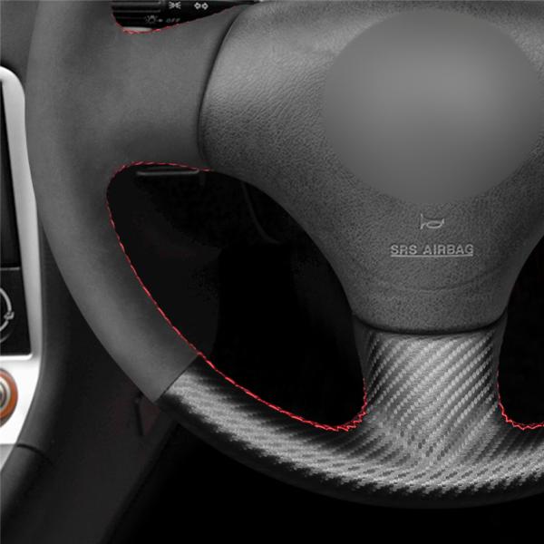 Hand Stitched Micro Fiber Carbon Suede Steering Wheel Cover for Mazda Protege5 2002-2003