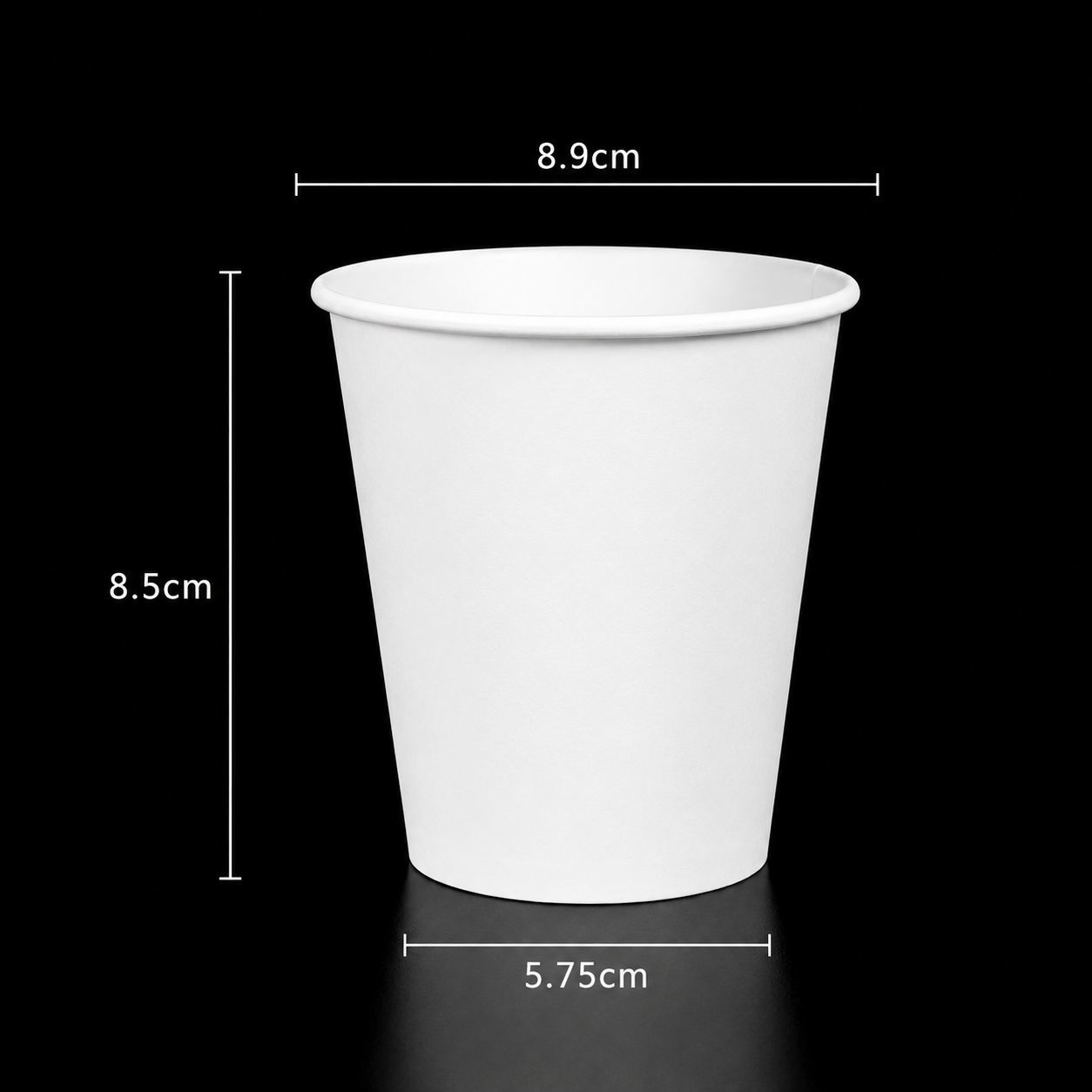 Custom Printing Single Layer Paper Cups 89mm 8oz For Small Size Beverage Packaging