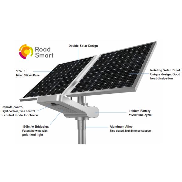 Highway High Power Solar Street Light 3000K-6500K With Bridgelux LED Chip