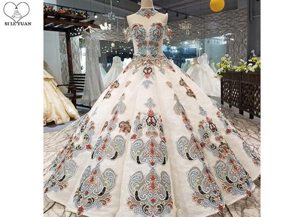 Off Shoulder Tailor Made Prom Dresses Colorful Lace Beading Floor Length