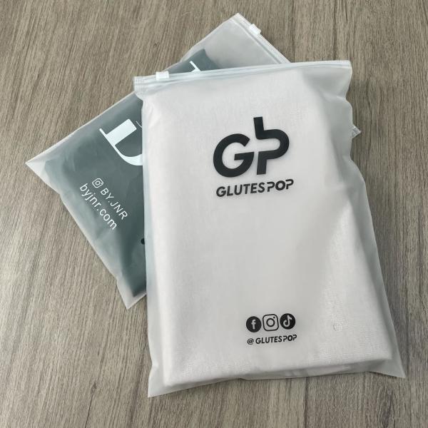 Wholesale Custom Logo Frosted Plastic Bag Clothes Zip Lock Self Sealing Bag Clothing Packaging Frosted Zipper Bags