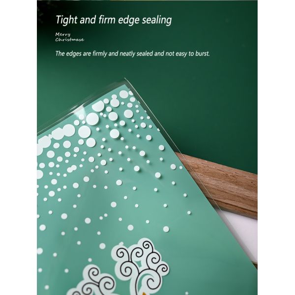 Stand Up Pouch Customized Christmas Candy Cookie Packaging Mylar Bag OPP Cellophane Snowflake Gravure Printing Packaging