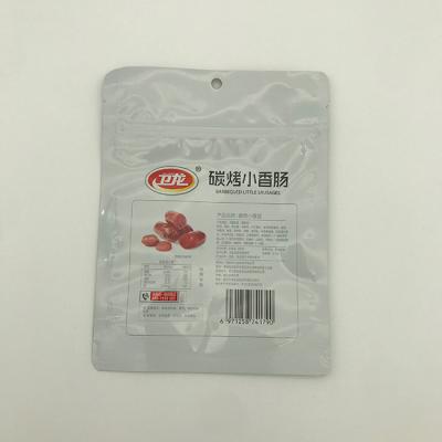 180g AL7 Plastic Pouches For Food Packaging Bags Char Grilled Sausage With Zipper