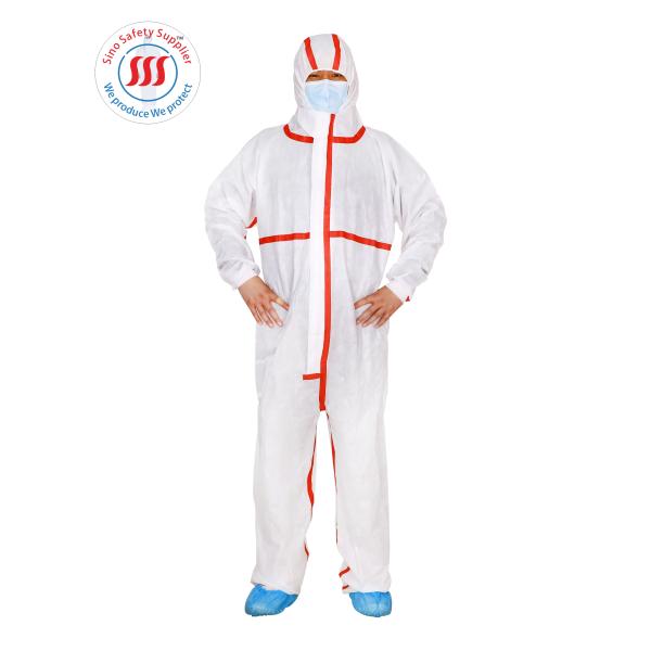 Beekeeper SMS Type 5 6 White Coveralls Disposable With Hood Melt Tape