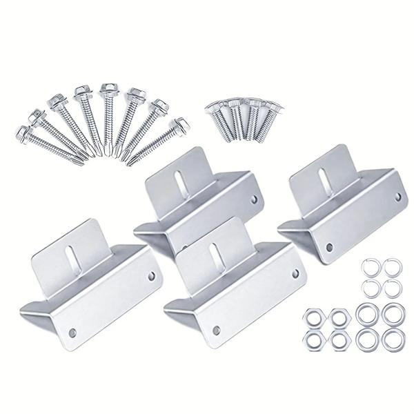 Металлическая/цинковая крыша Солнечная панель Монтаж 4 шт. Черные Z-клапаны для установки панели