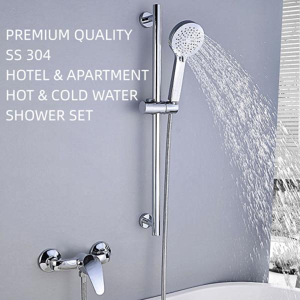 Stainless Steel Hot And Cold Exposed Valve Showers Set Hardware Shower Head Shower System