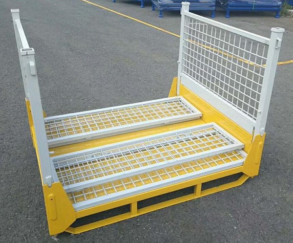 Rigid Collapsible Wire Container With Dual Drop Gate Stackable 3 High