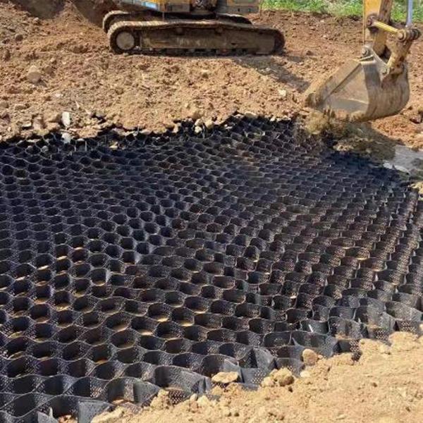 Plastic Hdpe Geocell Textured Geocell Geocell Used In Road Construction 356mm 445mm