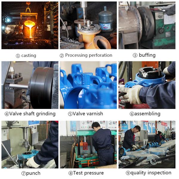 Válvulas de borboleta excêntricas duplas de temperatura média com ligações de flanges