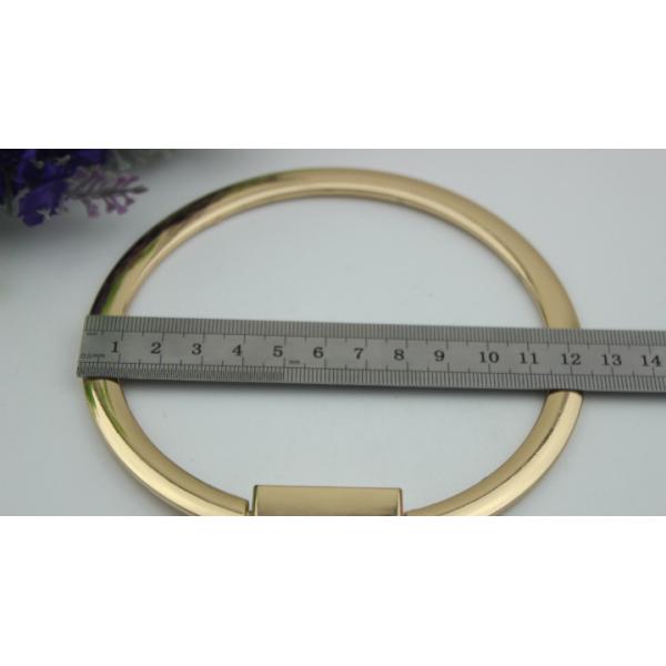 Ladies bag parts zinc alloy light gold 105 mm round metal bag handle