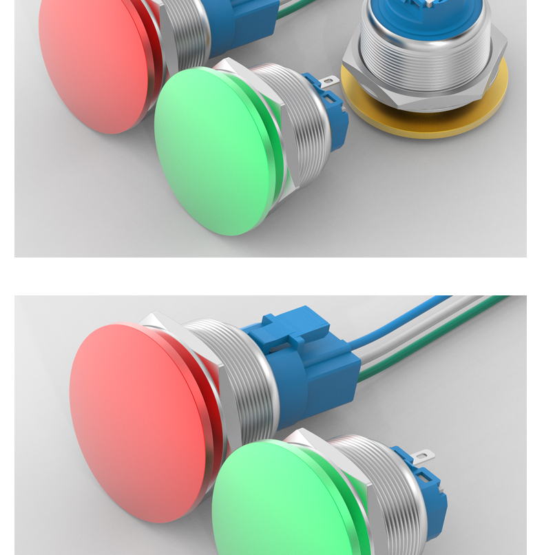 Metal mushroom head self-reset button 30mm power start switch momentary rebound reset self-lock button waterproof