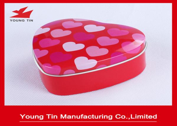 CMYK Offset Printed Heart Shaped Tin Box For Wedding Candy Sweets Gifts Packaging