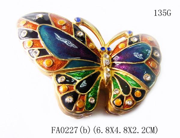 Alloy jewelry metal box butterfly trinket box  for promotion gift