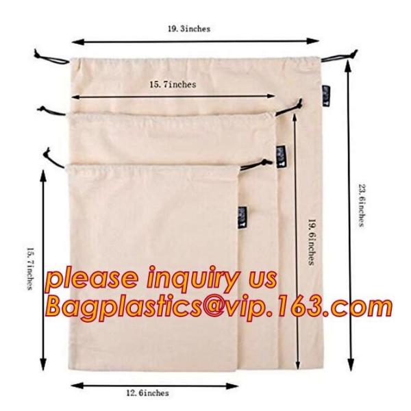 Promotional Cotton Canvas Drawstring Small Recycle Packaging Bag / Pouches,Logo Natural Cloth Small 100% Cotton Drawstri