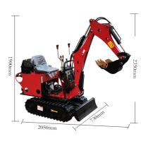 Orange OEM moteur diesel mini-excavatrice machine de petite excavatrice creuseuse pour la ferme la cave au vin jardin agricole