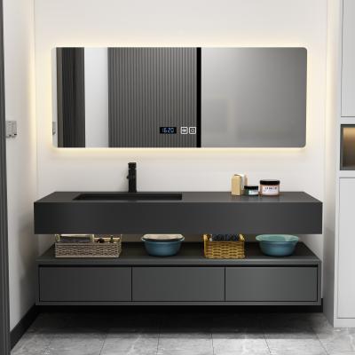 Luxury Rock Plate Integrated Bathroom Cabinet Hotel Toilet Wash Basin